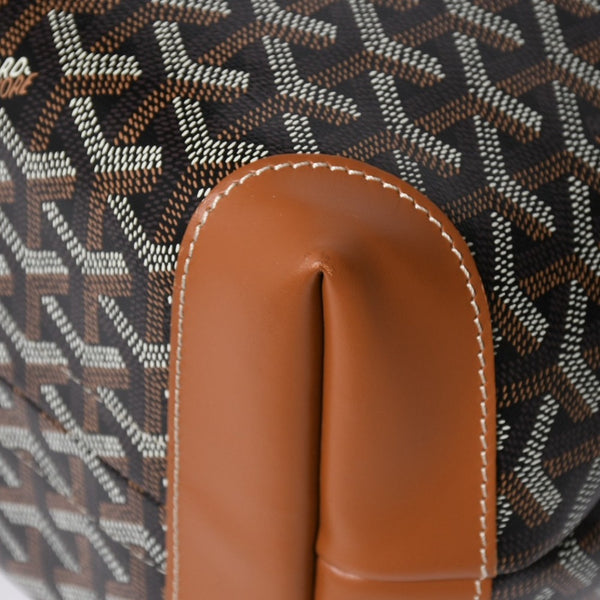 極美品 GOYARD ゴヤール ベルシャスPM トートバッグ ブラック ブラウン フランス製 PVC レザー 中古 4a008920