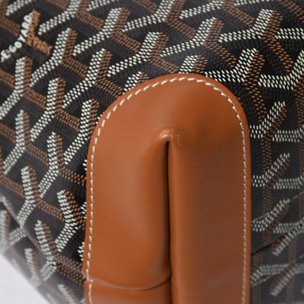 極美品 GOYARD ゴヤール ベルシャスPM トートバッグ ブラック ブラウン フランス製 PVC レザー 中古 4a008920