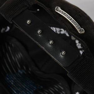 CHROME HEARTS Vine Dagger Trucker Cap ONE SIZE 53-60cm Corduroy Black Blue Embroidery Good Condition Used 4a008858