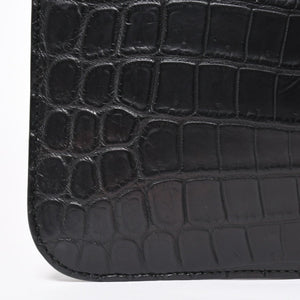Like new BOTTEGAVENETA Intrecciato clutch bag black matte black hardware leather used 4a008933