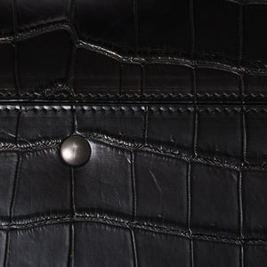 Like new BOTTEGAVENETA Intrecciato clutch bag black matte black hardware leather used 4a008933