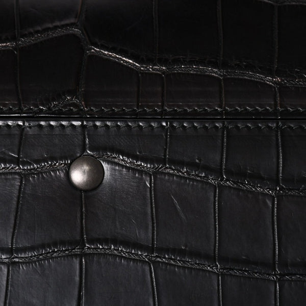 Like new BOTTEGAVENETA Intrecciato clutch bag black matte black hardware leather used 4a008933