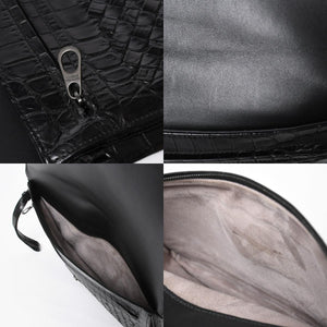 Like new BOTTEGAVENETA Intrecciato clutch bag black matte black hardware leather used 4a008933