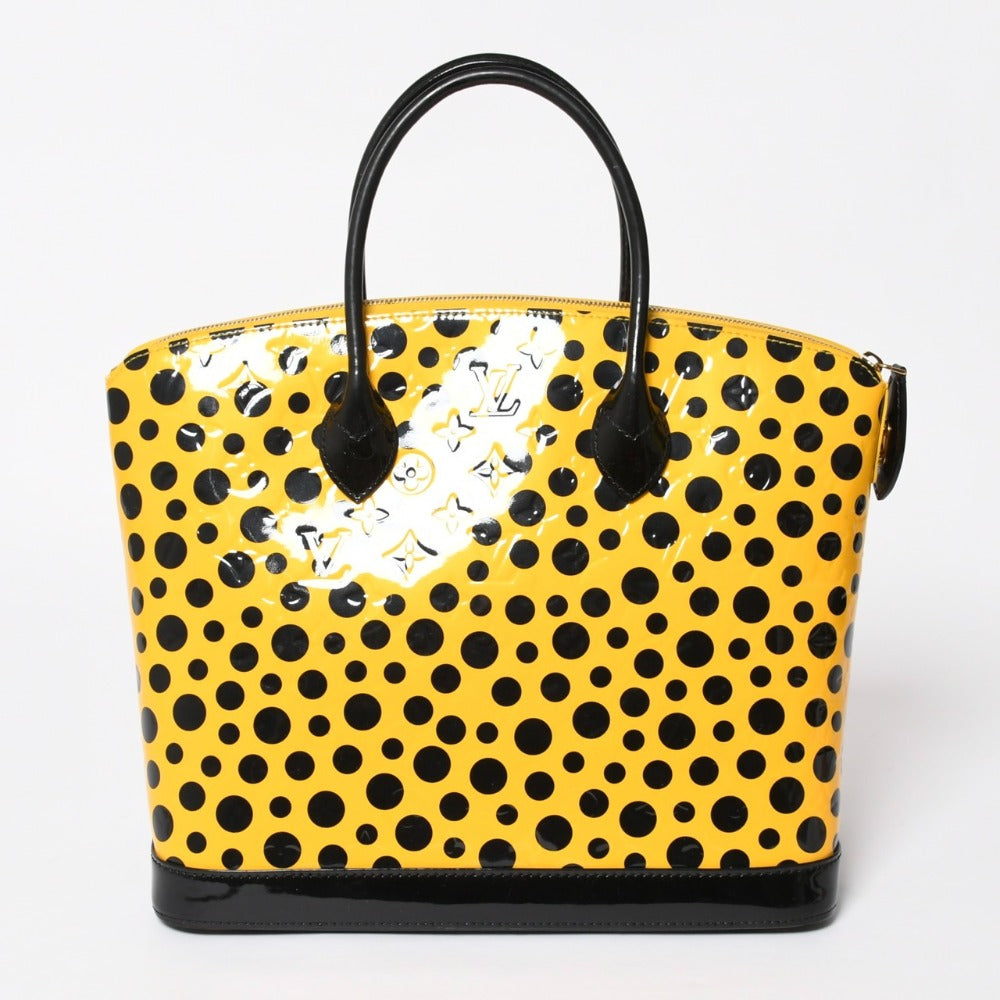 LOUIS VUITTON ルイヴィトン 草間彌生 ロックイットMM ジョーヌ M91398 モノグラムヴェルニ ドットインフィニティ 美品 中古 4a009029
