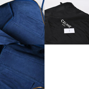 新品同様 CELINE セリーヌ ビッグ スマイルラゲージ ハンドバッグ 123683GW4.07QH カーフスキン ブルー ゴールド金具 中古 4a008760
