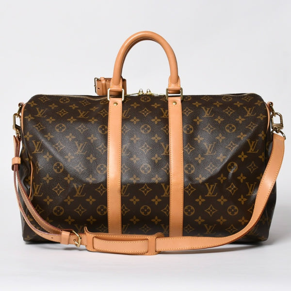 極美品 LOUIS VUITTON ルイヴィトン ボストンバッグ キーポルバンドリエール45 モノグラム M41418 ブラウン ゴールド金具 中古 4a008931