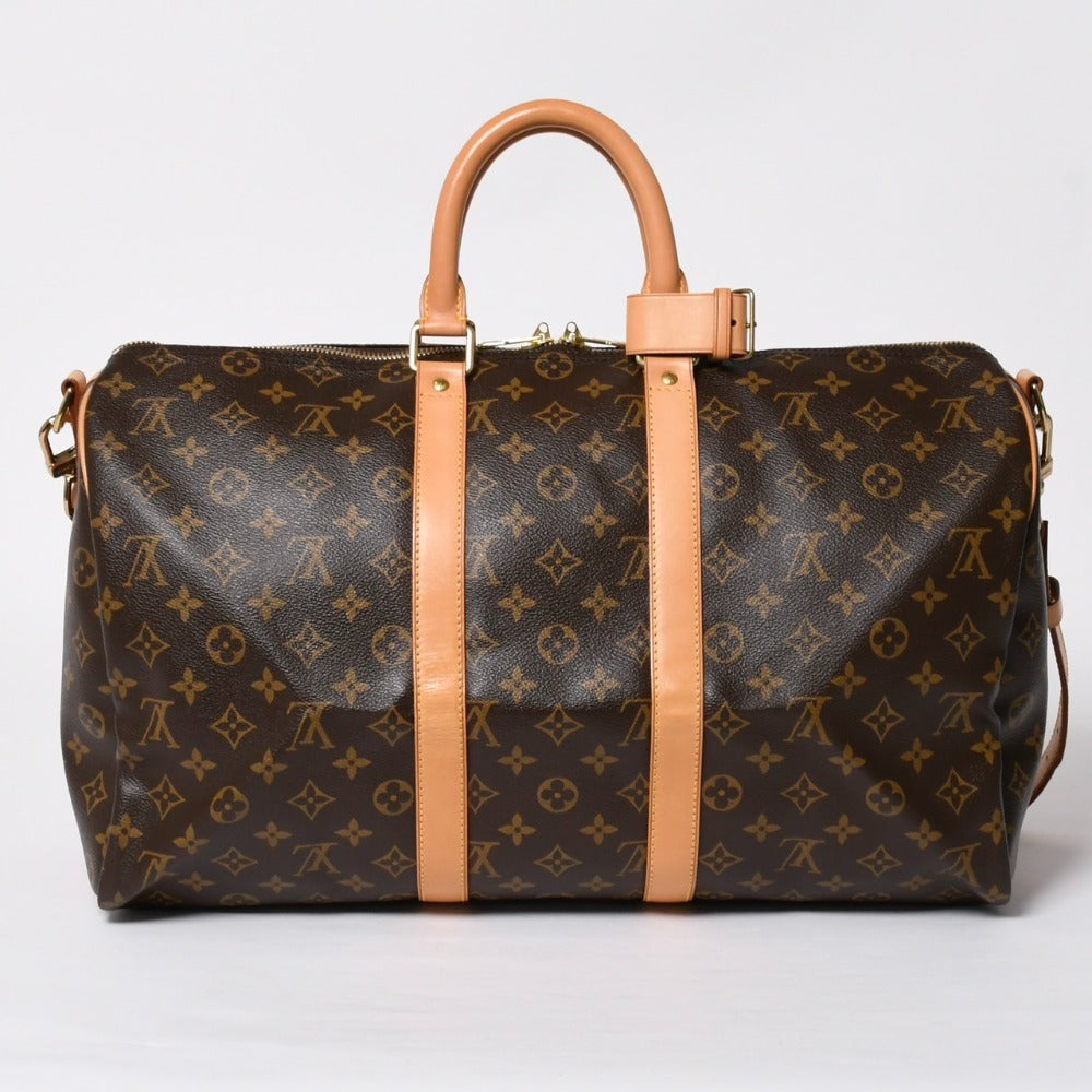 極美品 LOUIS VUITTON ルイヴィトン ボストンバッグ キーポルバンドリエール45 モノグラム M41418 ブラウン ゴールド金具 中古 4a008931