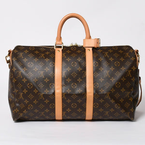 極美品 LOUIS VUITTON ルイヴィトン ボストンバッグ キーポルバンドリエール45 モノグラム M41418 ブラウン ゴールド金具 中古 4a008931