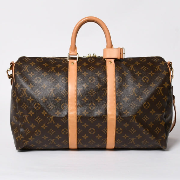 極美品 LOUIS VUITTON ルイヴィトン ボストンバッグ キーポルバンドリエール45 モノグラム M41418 ブラウン ゴールド金具 中古 4a008931