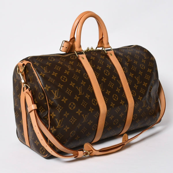 極美品 LOUIS VUITTON ルイヴィトン ボストンバッグ キーポルバンドリエール45 モノグラム M41418 ブラウン ゴールド金具 中古 4a008931