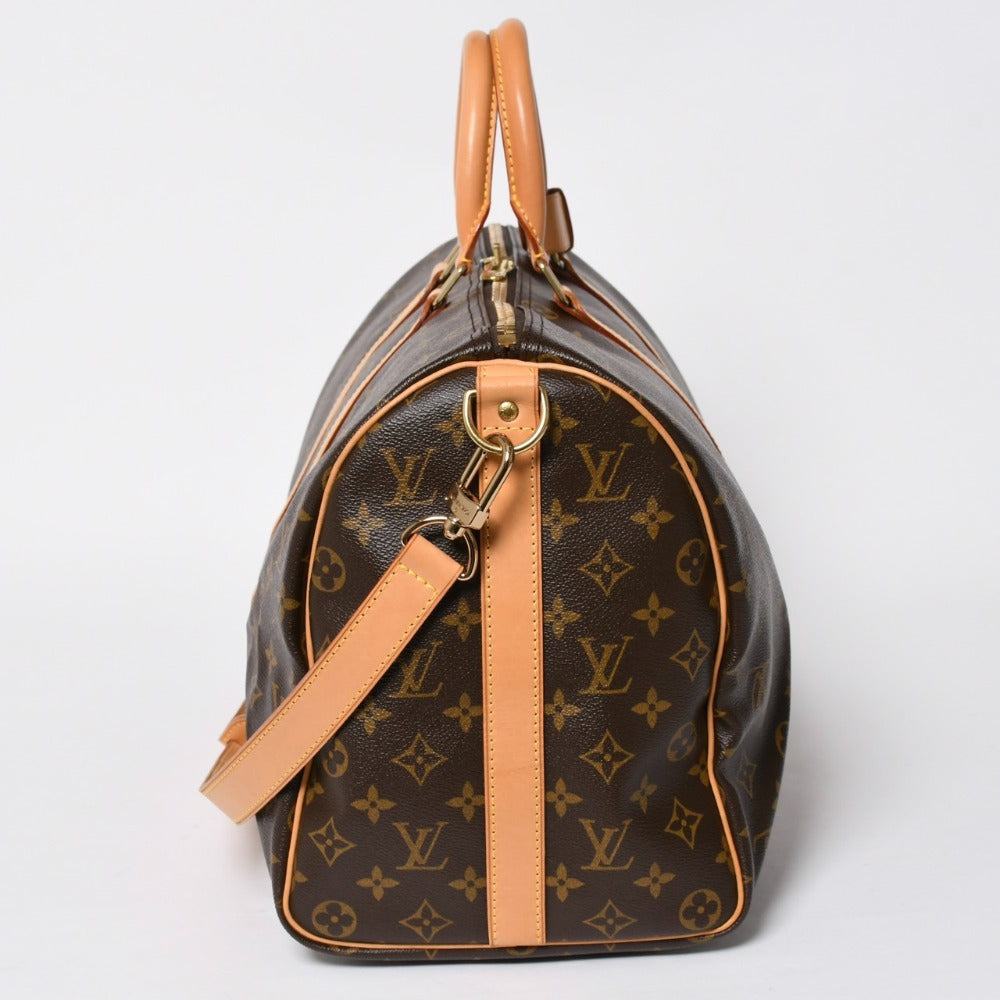 極美品 LOUIS VUITTON ルイヴィトン ボストンバッグ キーポルバンドリエール45 モノグラム M41418 ブラウン ゴールド金具 中古 4a008931