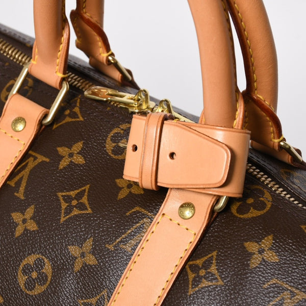 極美品 LOUIS VUITTON ルイヴィトン ボストンバッグ キーポルバンドリエール45 モノグラム M41418 ブラウン ゴールド金具 中古 4a008931