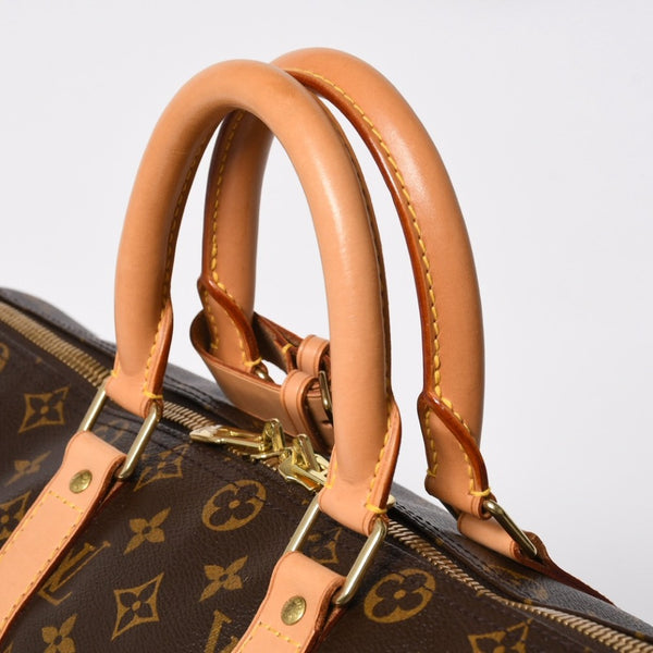 極美品 LOUIS VUITTON ルイヴィトン ボストンバッグ キーポルバンドリエール45 モノグラム M41418 ブラウン ゴールド金具 中古 4a008931