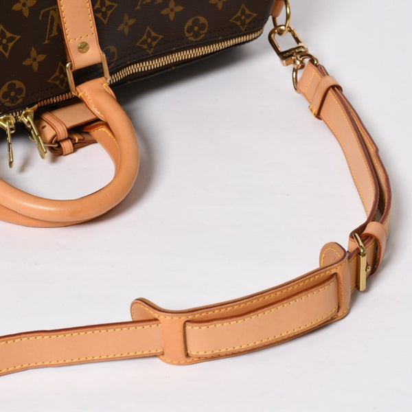 極美品 LOUIS VUITTON ルイヴィトン ボストンバッグ キーポルバンドリエール45 モノグラム M41418 ブラウン ゴールド金具 中古 4a008931