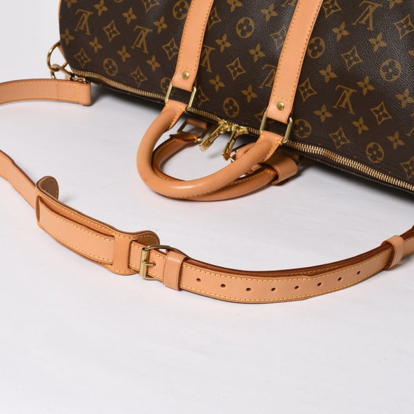 極美品 LOUIS VUITTON ルイヴィトン ボストンバッグ キーポルバンドリエール45 モノグラム M41418 ブラウン ゴールド金具 中古 4a008931