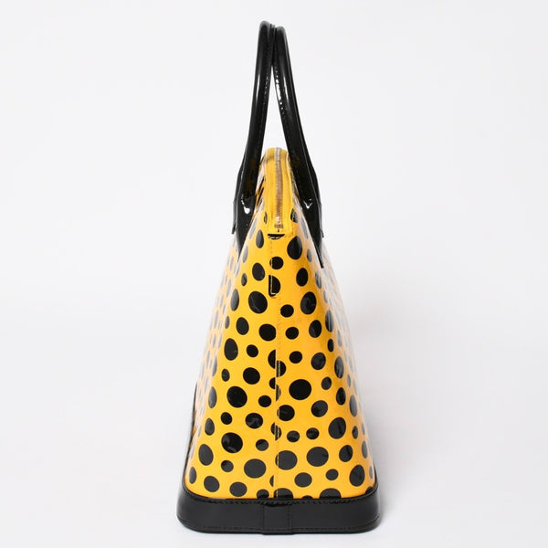 LOUIS VUITTON ルイヴィトン 草間彌生 ロックイットMM ジョーヌ M91398 モノグラムヴェルニ ドットインフィニティ 美品 中古 4a009029