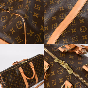 極美品 LOUIS VUITTON ルイヴィトン ボストンバッグ キーポルバンドリエール45 モノグラム M41418 ブラウン ゴールド金具 中古 4a008931