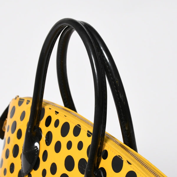 LOUIS VUITTON ルイヴィトン 草間彌生 ロックイットMM ジョーヌ M91398 モノグラムヴェルニ ドットインフィニティ 美品 中古 4a009029