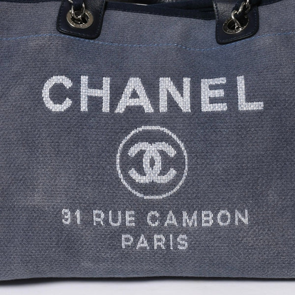 CHANEL シャネル ドーヴィル デニム ラージ 2WAY トートバッグ ショルダーバッグ 16番台 ブルー シルバー金具 美品 中古 4a008927