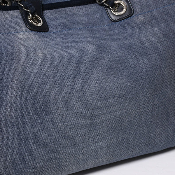 CHANEL シャネル ドーヴィル デニム ラージ 2WAY トートバッグ ショルダーバッグ 16番台 ブルー シルバー金具 美品 中古 4a008927