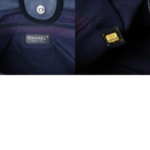 CHANEL シャネル ドーヴィル デニム ラージ 2WAY トートバッグ ショルダーバッグ 16番台 ブルー シルバー金具 美品 中古 4a008927