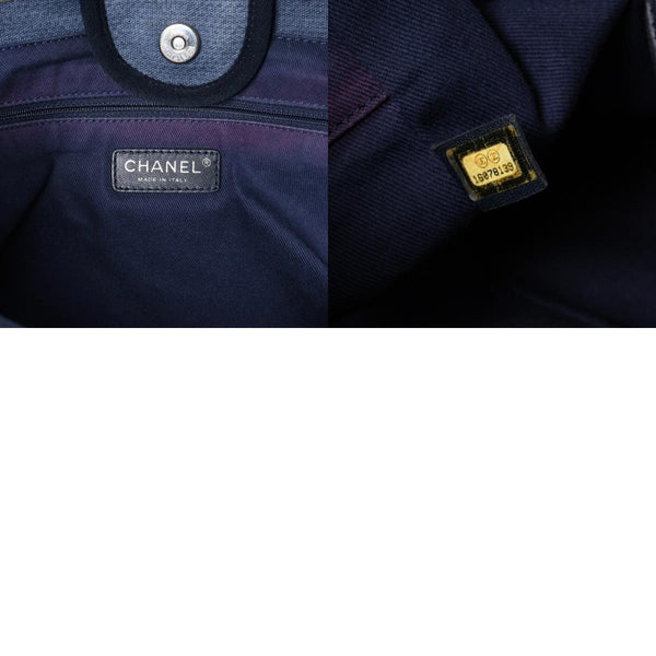 CHANEL シャネル ドーヴィル デニム ラージ 2WAY トートバッグ ショルダーバッグ 16番台 ブルー シルバー金具 美品 中古 4a008927