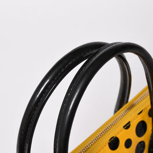 LOUIS VUITTON ルイヴィトン 草間彌生 ロックイットMM ジョーヌ M91398 モノグラムヴェルニ ドットインフィニティ 美品 中古 4a009029