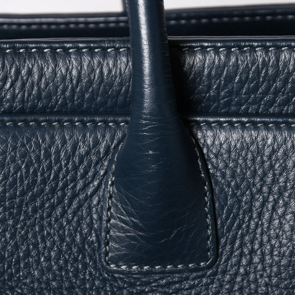 極美品 CHANEL シャネル エグゼクティブ スモール トートバッグ 18番台 ココマーク キャビアスキン ネイビー系 シルバー金具 中古 4a008915