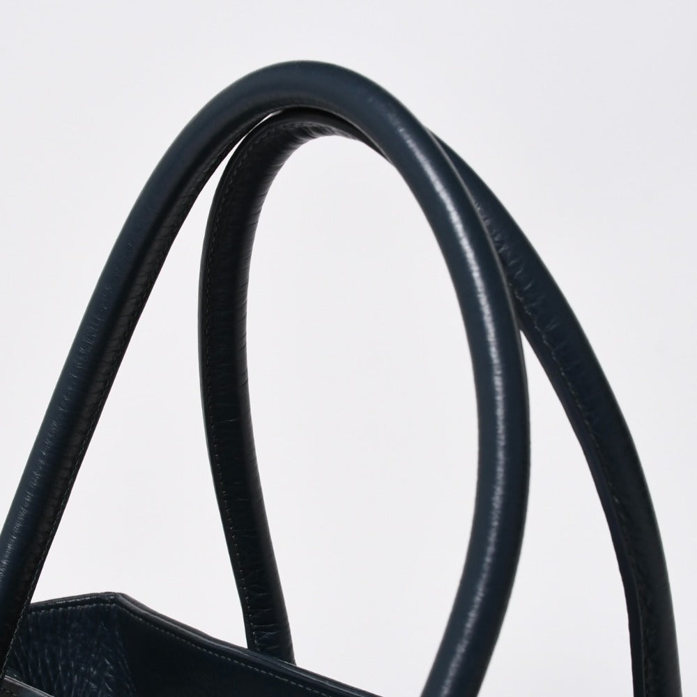 Very good condition CHANEL Executive Small Tote Bag No. 18 Coco Mark Caviar Skin Navy Silver Hardware Used 4a008915
