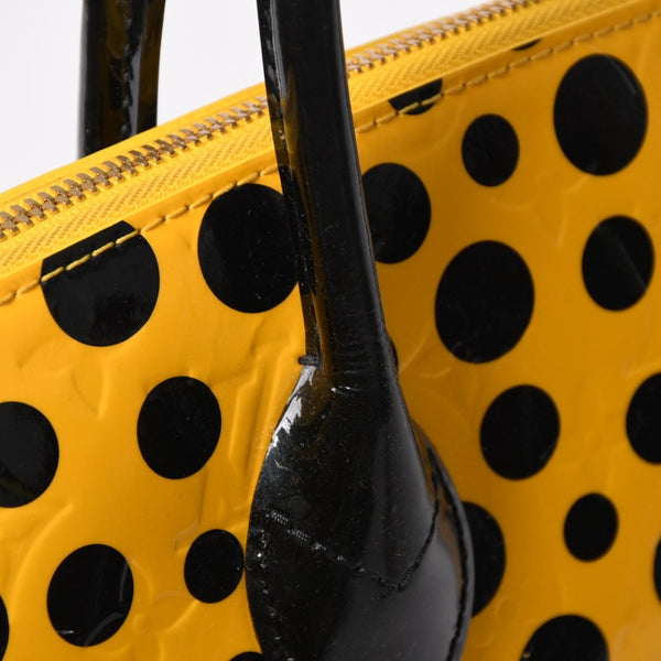 LOUIS VUITTON ルイヴィトン 草間彌生 ロックイットMM ジョーヌ M91398 モノグラムヴェルニ ドットインフィニティ 美品 中古 4a009029