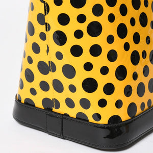 LOUIS VUITTON ルイヴィトン 草間彌生 ロックイットMM ジョーヌ M91398 モノグラムヴェルニ ドットインフィニティ 美品 中古 4a009029