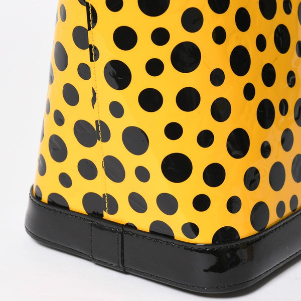 LOUIS VUITTON ルイヴィトン 草間彌生 ロックイットMM ジョーヌ M91398 モノグラムヴェルニ ドットインフィニティ 美品 中古 4a009029