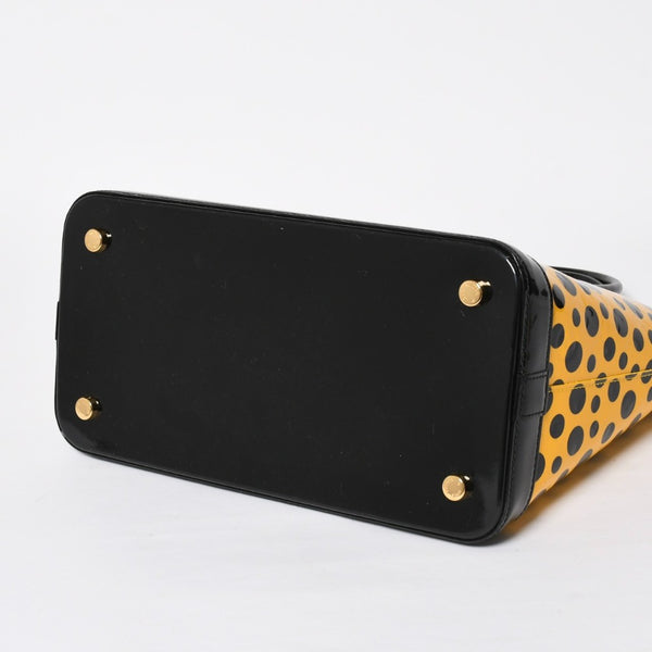 LOUIS VUITTON ルイヴィトン 草間彌生 ロックイットMM ジョーヌ M91398 モノグラムヴェルニ ドットインフィニティ 美品 中古 4a009029