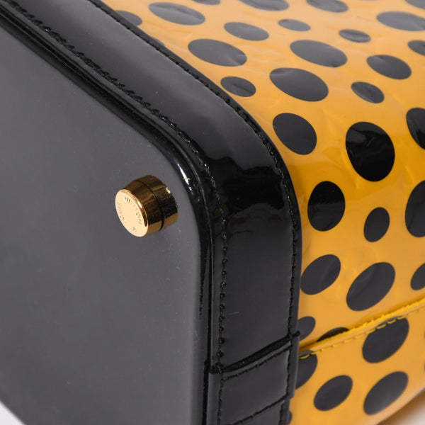 LOUIS VUITTON ルイヴィトン 草間彌生 ロックイットMM ジョーヌ M91398 モノグラムヴェルニ ドットインフィニティ 美品 中古 4a009029