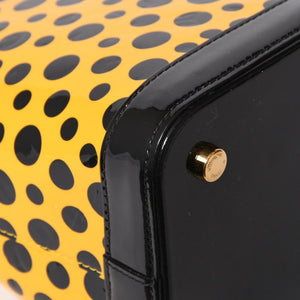 LOUIS VUITTON ルイヴィトン 草間彌生 ロックイットMM ジョーヌ M91398 モノグラムヴェルニ ドットインフィニティ 美品 中古 4a009029