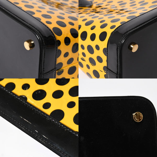 LOUIS VUITTON ルイヴィトン 草間彌生 ロックイットMM ジョーヌ M91398 モノグラムヴェルニ ドットインフィニティ 美品 中古 4a009029
