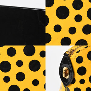 LOUIS VUITTON ルイヴィトン 草間彌生 ロックイットMM ジョーヌ M91398 モノグラムヴェルニ ドットインフィニティ 美品 中古 4a009029