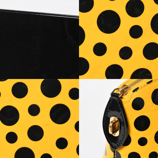LOUIS VUITTON ルイヴィトン 草間彌生 ロックイットMM ジョーヌ M91398 モノグラムヴェルニ ドットインフィニティ 美品 中古 4a009029