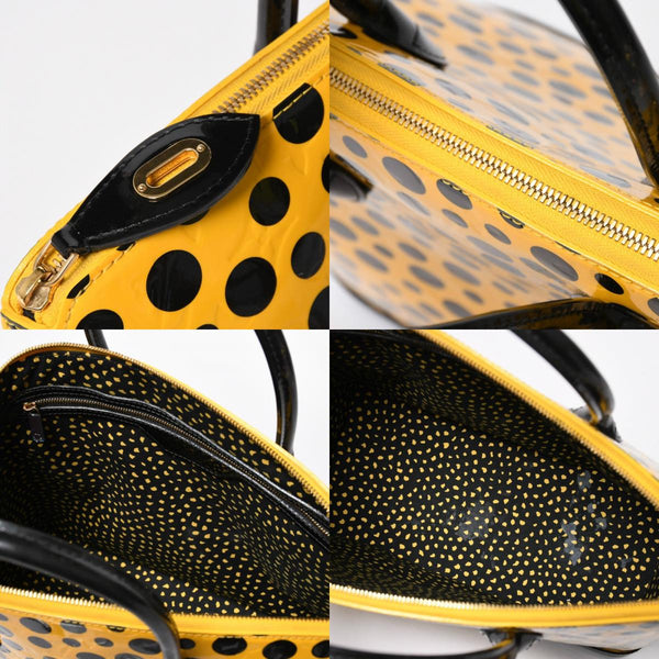 LOUIS VUITTON ルイヴィトン 草間彌生 ロックイットMM ジョーヌ M91398 モノグラムヴェルニ ドットインフィニティ 美品 中古 4a009029