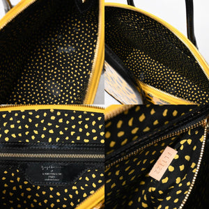 LOUIS VUITTON ルイヴィトン 草間彌生 ロックイットMM ジョーヌ M91398 モノグラムヴェルニ ドットインフィニティ 美品 中古 4a009029