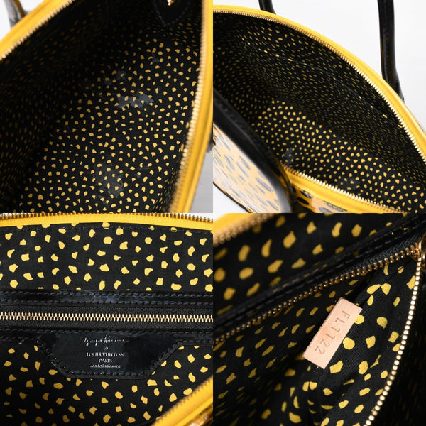 LOUIS VUITTON ルイヴィトン 草間彌生 ロックイットMM ジョーヌ M91398 モノグラムヴェルニ ドットインフィニティ 美品 中古 4a009029
