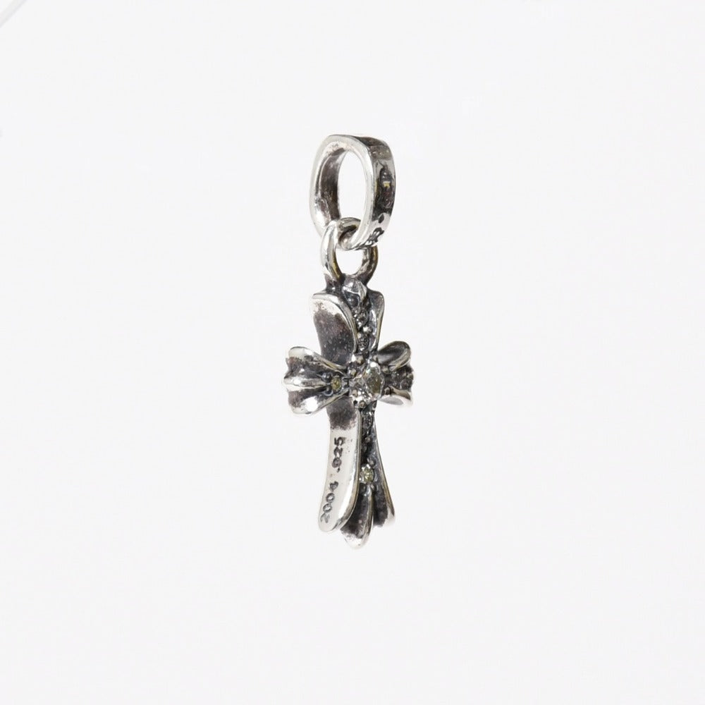 New and unused CHROME HEARTS CHRM CH CRS BBY FAT CH Cross Baby Fat Cross Charm Weight 1.76g Pave Diamond Used 4a009014