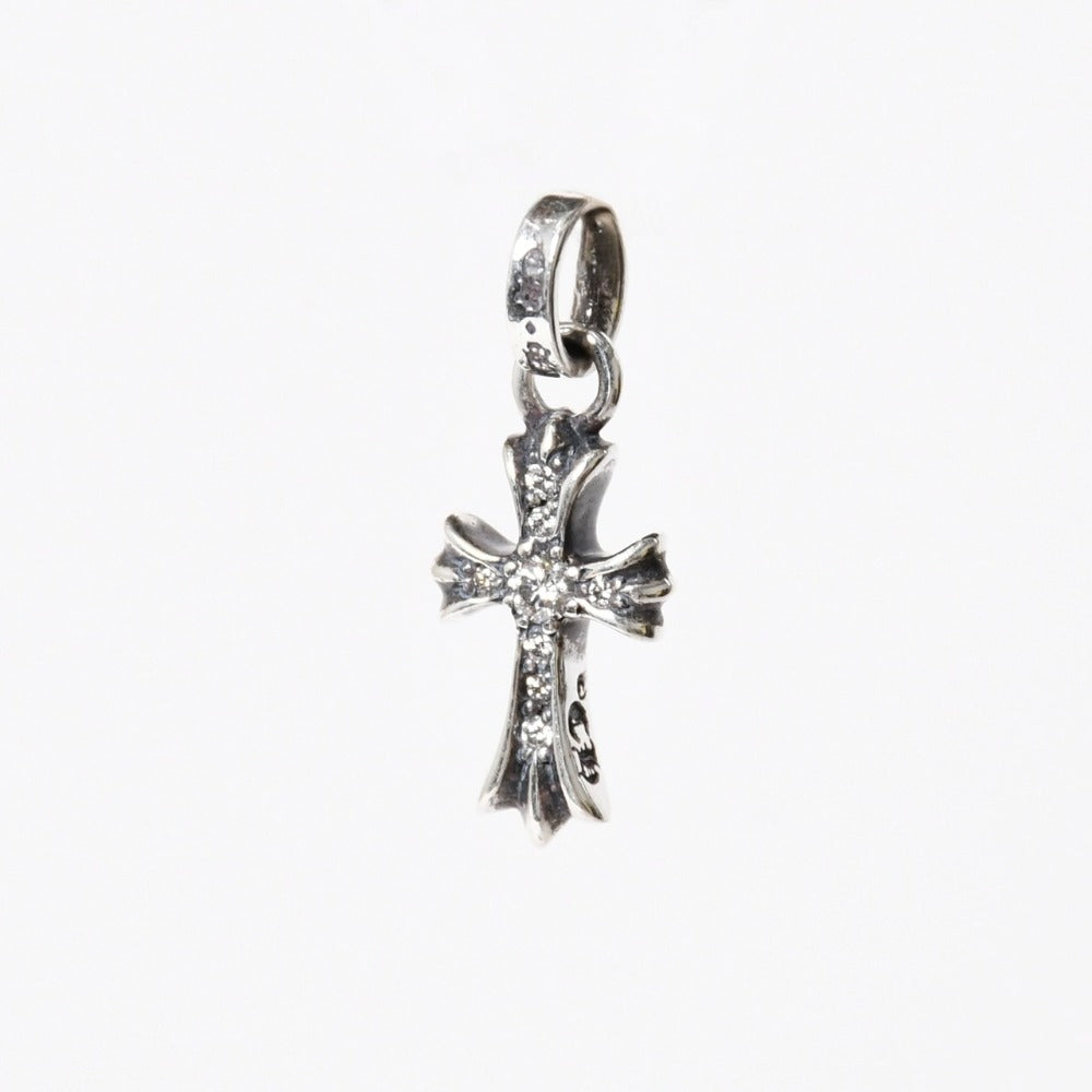 New and unused CHROME HEARTS CHRM CH CRS BBY FAT CH Cross Baby Fat Cross Charm Weight 1.76g Pave Diamond Used 4a009014