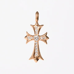 新品未使用 CHROME HEARTS クロムハーツ 22K CHRM TINY CH CRS 22K タイニー CHクロス チャーム 重量約10.74g パヴェダイヤ 中古 4a009013