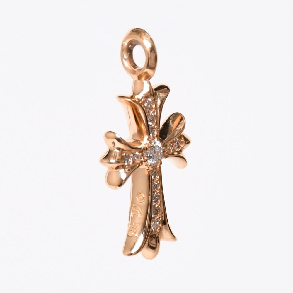 New and unused CHROME HEARTS 22K CHRM TINY CH CRS 22K Tiny CH Cross Charm Weight approx. 10.74g Pave Diamond Used 4a009013