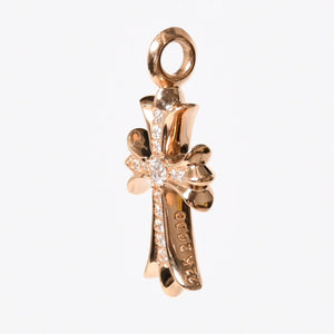 新品未使用 CHROME HEARTS クロムハーツ 22K CHRM TINY CH CRS 22K タイニー CHクロス チャーム 重量約10.74g パヴェダイヤ 中古 4a009013