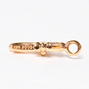 新品未使用 CHROME HEARTS クロムハーツ 22K CHRM TINY CH CRS 22K タイニー CHクロス チャーム 重量約10.74g パヴェダイヤ 中古 4a009013