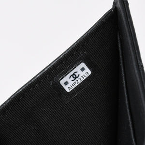 新品同様 CHANEL シャネル クラシック スモール フラップ ウォレット 三つ折り財布 AP0229 ココマーク ソーブラック 中古 4a009066