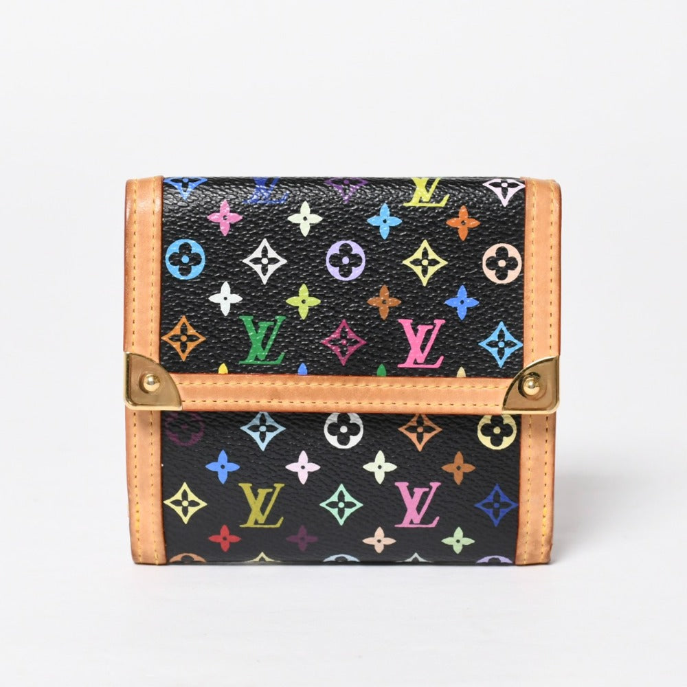Very Good Condition LOUIS VUITTON Wallet Portomonebier Cult Credit M92983 Monogram Multicolor White Takashi Murakami Gold Hardware Used 4a009072
