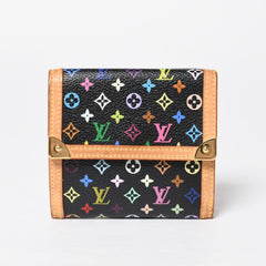 Very Good Condition LOUIS VUITTON Wallet Portomonebier Cult Credit M92983 Monogram Multicolor White Takashi Murakami Gold Hardware Used 4a009072